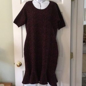 Ruffle Bottomed Eggplant Sweater Dress NWT